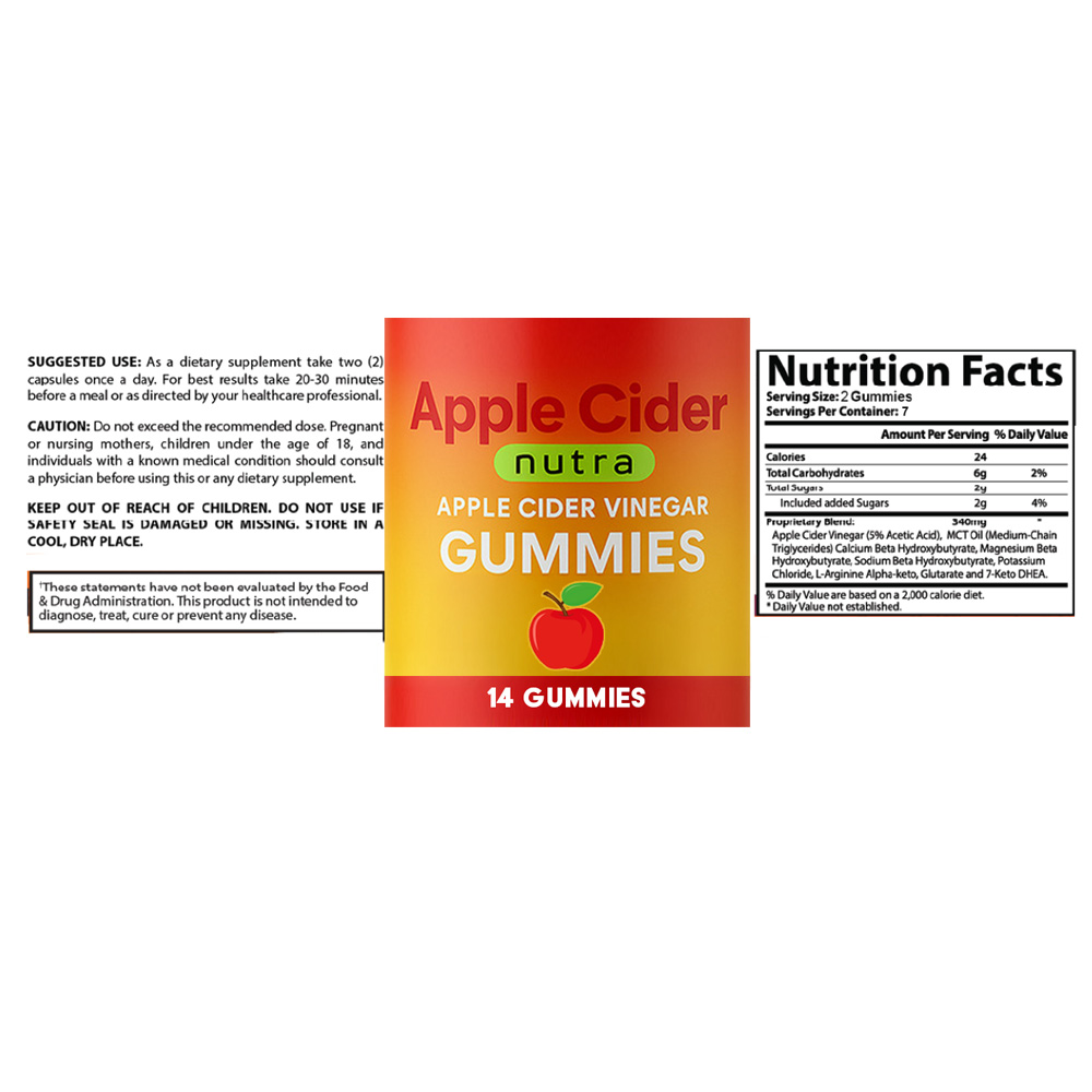 Apple Cider Vinegar Gummy  (14 gummies)