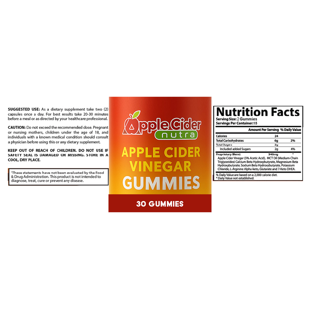 Apple Cider Vinegar Gummy  (2 bottle 30 gummies)